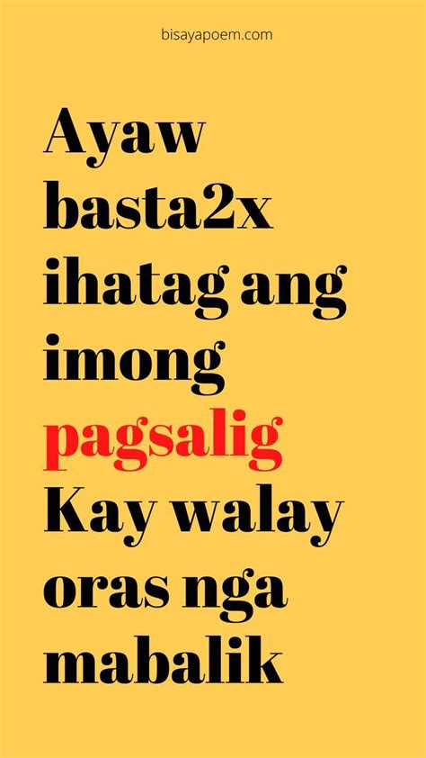 bisaya quotes about love|34 Bisaya (Cebuano) Quotes, Sayings & Proverbs .